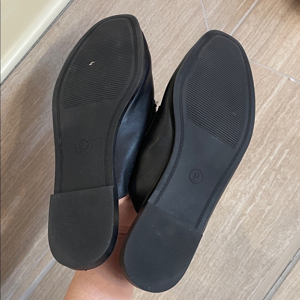 A New Day Black UGC Sz 9 Slip on Loafers with Metallic silver buckle detail - Picture 7 of 13